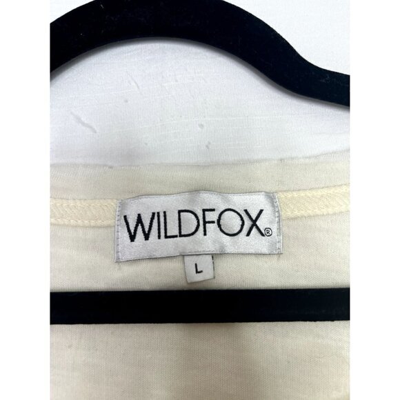 WILDFOX Tuscany Tunic Hot Slice Pizza Sweater Top Oversized Cream Size L - Picture 7 of 12